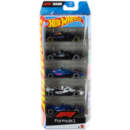 Hot Wheels: set de 5 mașinuțe Formula 1, scara 1/64 - Mattel