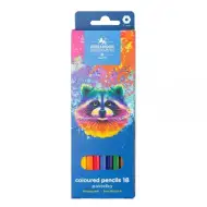 ICO: Koh-I-Noor 3553 Creion colorat hexagonal în cutie cu raton, set de 18 bucăți