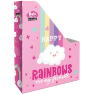 ICO: Lizzysuli Lollipop Rainbow mapă tip papuc pentru documente, cu model curcubeu, mărime A4