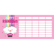 ICO: Lizzysuli Lollipop Rainbow orar cu model curcubeu, o singură foaie, față-verso, 17,8 x 7,7 cm