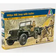 Italeri 1/35 Willys MB Jeep militar cu remorcă machetă vehicul