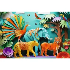 Jubileu de 40 de ani - Artă din hârtie: Puzzle Junglă cu 160 de piese - Trefl imaginea 2