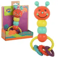 Jucărie de dentiție și zornăitoare pentru bebeluși, în formă de omidă, colorată, de 18 cm.