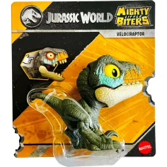 Jurassic World: Figurină mini Velociraptor mușcătoare, verzuie - Mattel