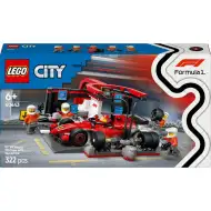 LEGO® City: Stand de boxe și echipaj F1®, cu mașină Ferrari (60443)