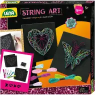 LENA: Set creativ pentru realizarea tablourilor din fire, cu modele de fluture și inimă