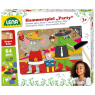 LENA: Set de joacă cu ciocănel și placă din plută, 54 de piese - Petrecere