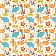 La mulți ani! Hârtie de ambalat cu animale din junglă 100x70cm