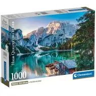 Lacul de smarald Braies cu poster puzzle HQC de 1000 de piese - Clementoni
