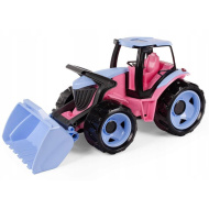 Lena: Tractor uriaș cu încărcător frontal, de culoare roz, 62 cm