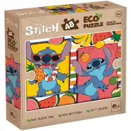 Lilo și Stitch aventură fructată 2 în 1, puzzle Eco mini de 48 de piese și carte de colorat 35x25cm - Lisciani