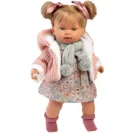 Llorens: Alexandra păpușă de 42 cm cu sunet, în haină tricotată și cu eșarfă.
