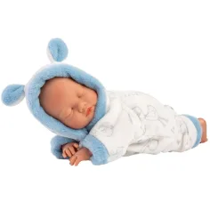 Llorens: Băiat bebeluș cu model de barză în pijama moale, 31cm imaginea 2
