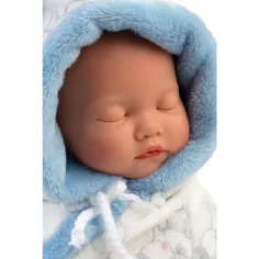 Llorens: Băiat bebeluș cu model de barză în pijama moale, 31cm imaginea 4
