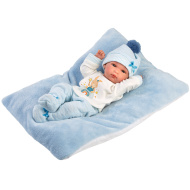 Llorens: Bimbo, păpușă de nou-născut de 35 cm cu pernă