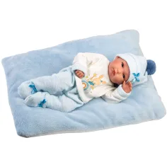 Llorens: Bimbo, păpușă de nou-născut de 35 cm cu pernă imaginea 3