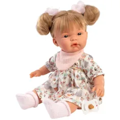 Llorens: Joelle, păpușă plângătoare de 38 cm cu suzetă în rochie de vară imaginea 2