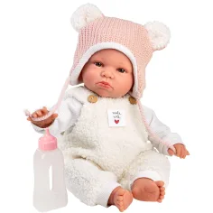 Llorens: Lara, păpușă plângătoare de 38 cm, cu căciuliță cu urechi de ursuleț imaginea 2