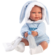 Llorens: Lino, păpușă plângătoare de 45 cm, îmbrăcată într-un costum cu urechi de iepure