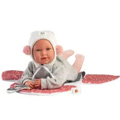 Llorens: Mimi, păpușă plângătoare de 42 cm cu port-bebe cu stele imaginea 2