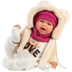 Llorens: Mimi, păpușă plângătoare de 42 cm, în set cu ursulețul Love Bear imaginea 2