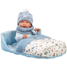 Llorens: Nico păpușă nou-născută de 40 cm cu sac de dormit imaginea 2