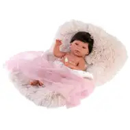 Llorens: Păpușă Nica de 40 cm cu pernă gri din blană.