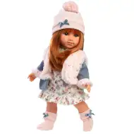 Llorens: Păpușă Nicole cu păr roșu de 35 cm, cu vestă roz