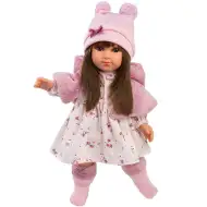 Llorens: Păpușă Sara de 35 cm cu fustă roz cu flori