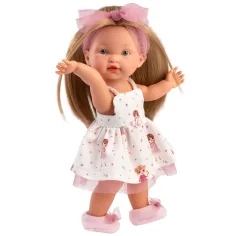 Llorens: Păpușă Valeria de 28 cm cu fustă cu model imaginea 3