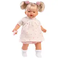 Llorens: Păpușă plângătoare Roberta de 33 cm cu suzetă în rochie cu flori