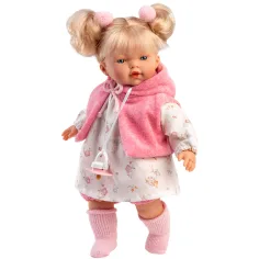 Llorens: Roberta, păpușă de 33 cm, cu suzetă, în vestă roz. imaginea 2