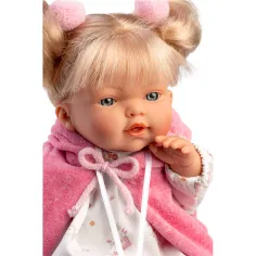 Llorens: Roberta, păpușă de 33 cm, cu suzetă, în vestă roz. imaginea 3