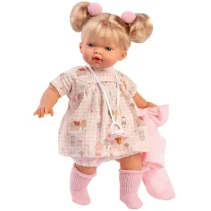 Llorens: Roberta, păpușă de 33 cm, cu suzetă, într-un cardigan roz. imaginea 2