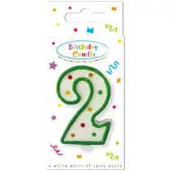 Lumânare aniversară cu buline, numărul 2