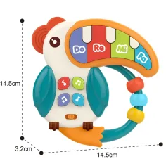 Lumea Muzicii: Tucan muzical cu pian 14cm imaginea 3