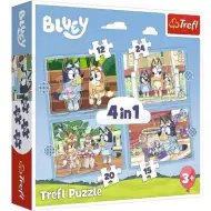 Lumea lui Bluey 4 în 1 puzzle de 12-15-20-24 piese - Trefl