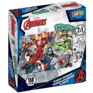 Luna: Avengers 2 în 1, puzzle 3D de colorat, 150 piese