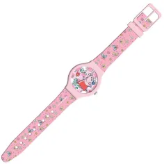 Luna: Ceas analog roz cu Peppa Pig, în cutie metalică cadou imaginea 2