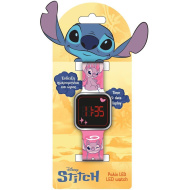 Luna: Ceas de mână cu LED roz Disney Stitch și Angel