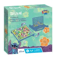 Luna: Disney Stitch 2 în 1 joc de societate – Șerpi și scări și Patru la rând