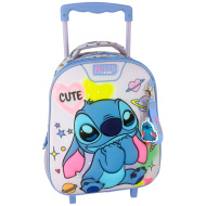Luna: Disney Stitch rucsac cu roți pentru grădiniță, cu 2 compartimente, 27x10x31 cm