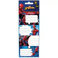 Luna: Etichete pentru caiete Spider-Man, set de 20 bucăți