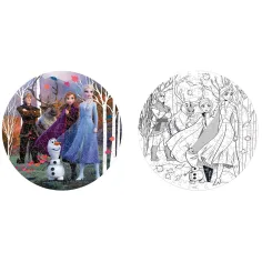 Luna: Frozen 2 - puzzle rotund 2 în 1 cu 150 de piese, ce poate fi colorat imaginea 2