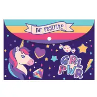 Luna: Mapă cu capsă tip unicorn, format A4