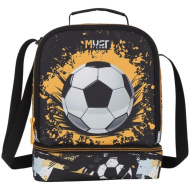Luna: Must Team geantă termoizolantă pentru gustări cu imprimeu de mingi de fotbal, cu 2 compartimente, 22x16x28 cm