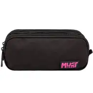 Luna: Penar cilindric negru-roz Must Team Monochrome cu 2 buzunare