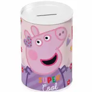Luna: Pușculiță metalică cilindrică Peppa Pig 10x15cm