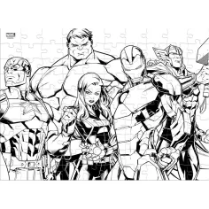 Luna: Puzzle de colorat Avengers 2 în 1, 100 de piese imaginea 3