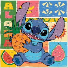 Luna: Puzzle de colorat cu 42 piese Stitch imaginea 2